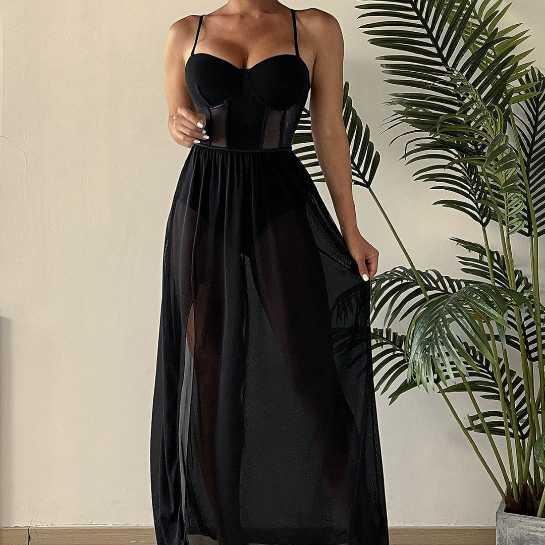 Damen Transparente Sommerkleid R&B