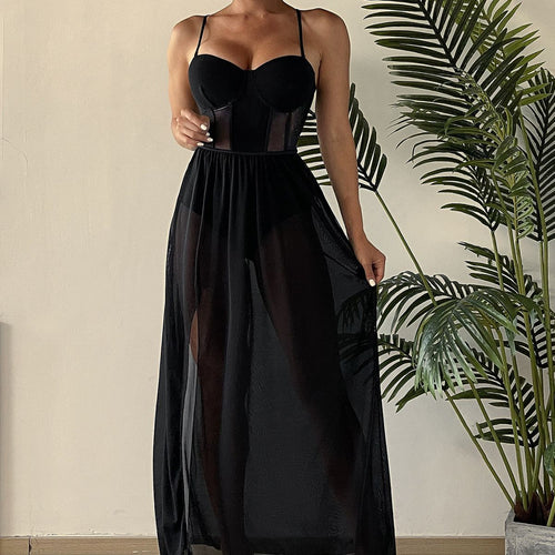 Damen Transparente Sommerkleid R&B