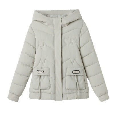Damen gesteppte Winterjacke mit verstellbarem Kapuzenkragen und funktionalen Seitentaschen R&B