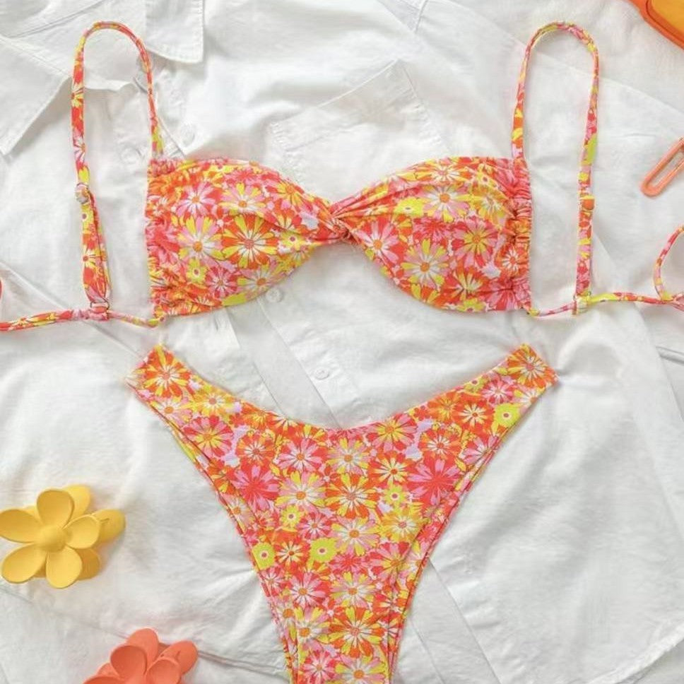 Damen Triangel-Bikini mit floralem Design R&B