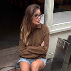 Damen Lässiger Pullover mit Stehkragen und weitem Schnitt R&B
