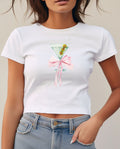 Damen Cropped T-Shirt mit trendy Cocktail-Design R&B