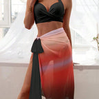 Damen Badeanzug-Set mit farbenfrohem Wickelrock und komfortablem Oberteil R&B