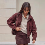 Damen Kunstlederjacke mit modernem Schnitt und praktischen Taschen R&B