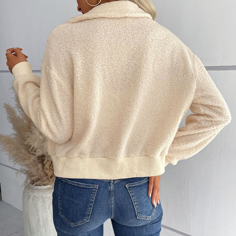Damen kuschelige Fleecejacke R&B