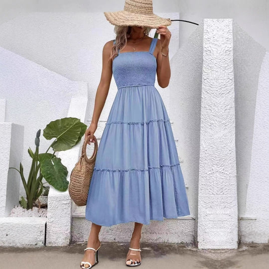 Damen Luftiges Maxikleid mit Rüschen und komfortablem Smock-Design R&B