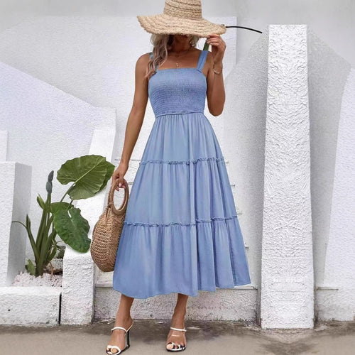 Damen Luftiges Maxikleid mit Rüschen und komfortablem Smock-Design R&B