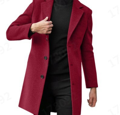 Herren Eleganter Wollmantel mit modernem Schnitt und warmer Innenausstattung R&B