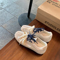 Damen sportliche Sneaker mit atmungsaktivem Obermaterial und modischem Schnürsystem R&B