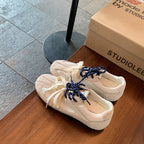 Damen sportliche Sneaker mit atmungsaktivem Obermaterial und modischem Schnürsystem R&B