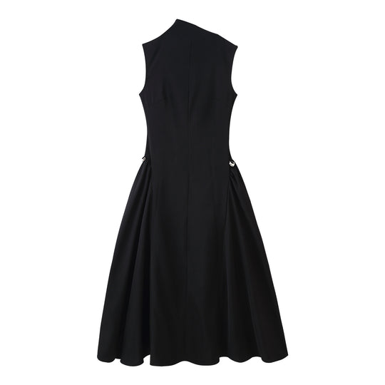 Damen ärmelloses Abendkleid mit asymmetrischem Schnitt und elegantem Fall R&B