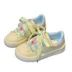 Damen Sneakers mit floralen Schnürsenkeln und weichem Innenfutter R&B