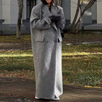 Damen Oversized Wollmantel R&B