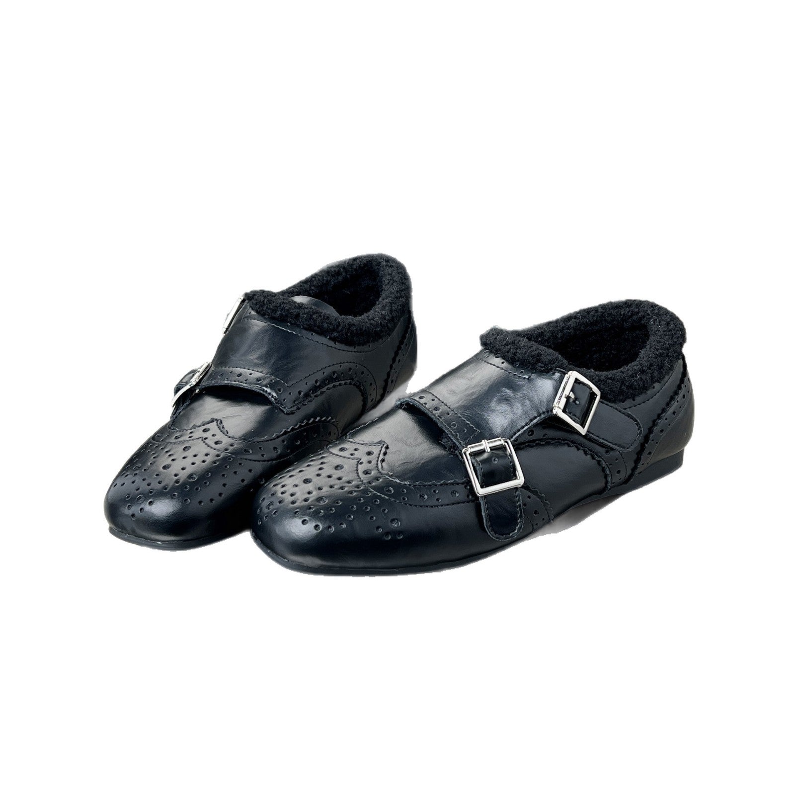 Damen elegante Mokassins mit modischen Schnallen und weichem Innenfutter R&B