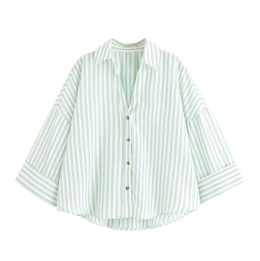 Damen Hemdblusenshirt mit lässigem Schnitt und eleganten 3/4-Ärmeln R&B