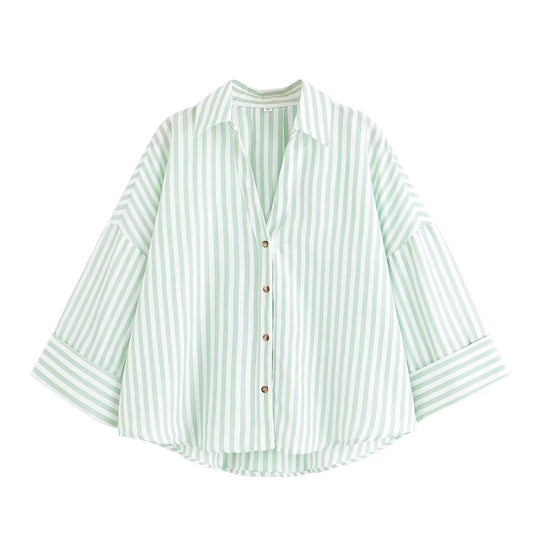 Damen Hemdblusenshirt mit lässigem Schnitt und eleganten 3/4-Ärmeln R&B