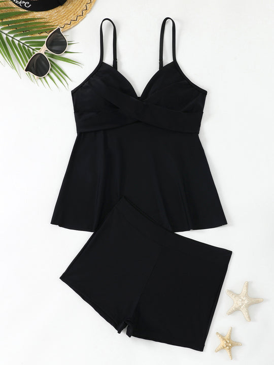 Damen Tankini-Set mit Polka-Dot-Muster und komfortablen Shorts R&B