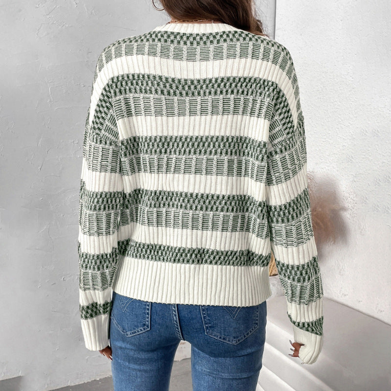 Damen Pullover mit strukturiertem Muster und weitem Schnitt R&B
