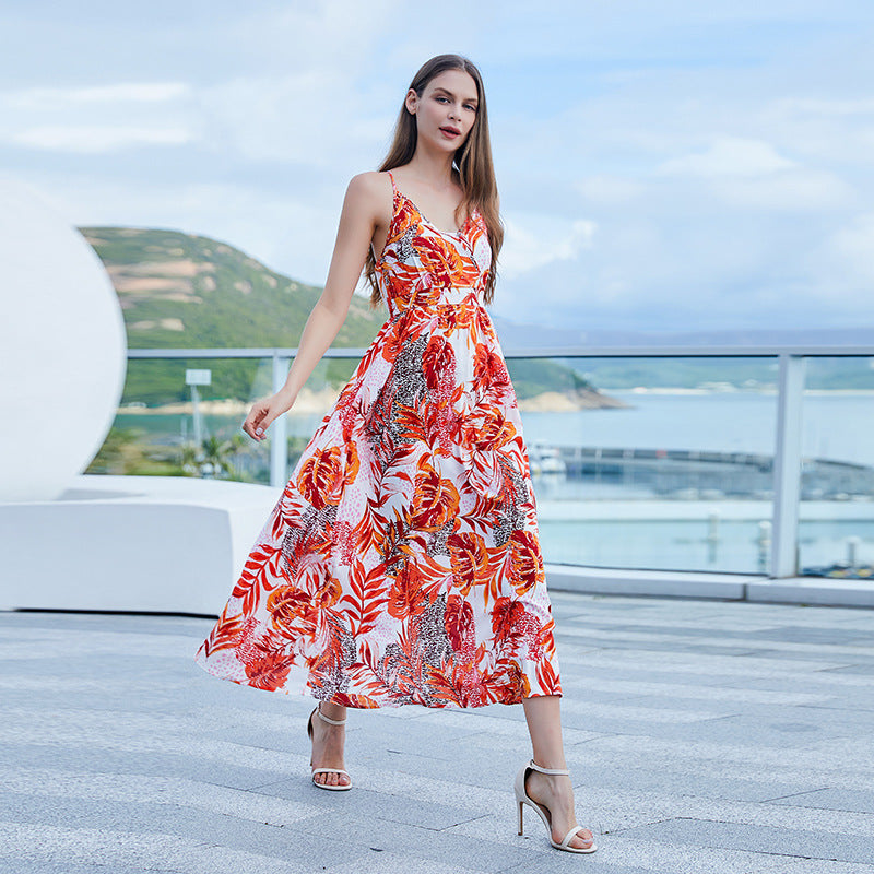 Damen Maxikleid mit elegantem floralem Schnitt R&B