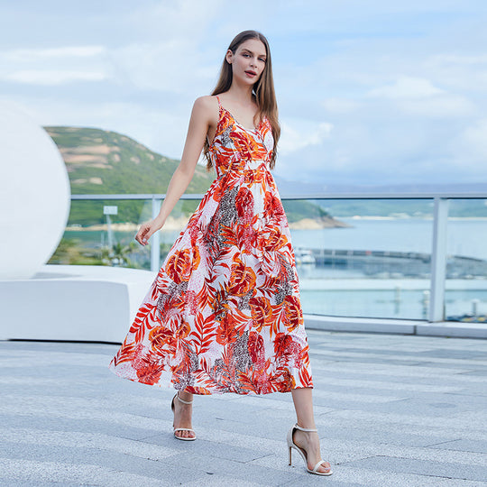 Damen Maxikleid mit elegantem floralem Schnitt R&B