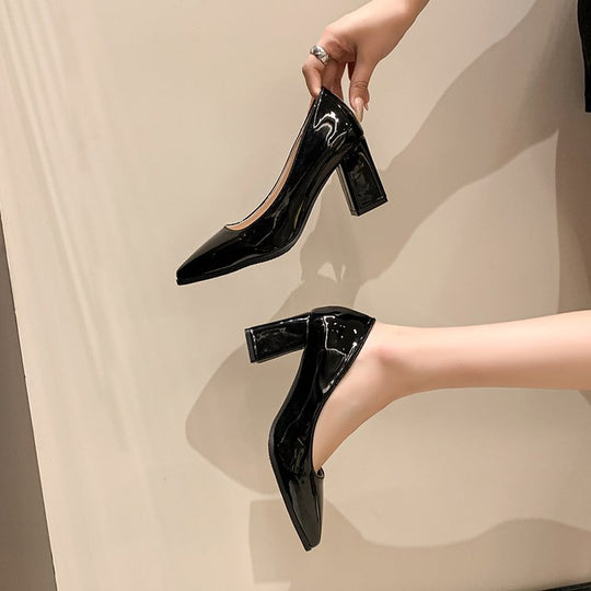 Damen elegante spitze Pumps mit tragbarem Blockabsatz R&B