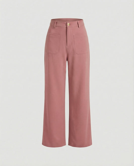 Damen Weite Stoffhose Damen mit Taschen