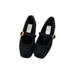 Damen elegante Filz-Ballerinas mit modischer Schnallenverzierung R&B
