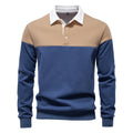 Herren Langarm Poloshirt mit modernen Farbapplikationen und hochwertigem Stoff