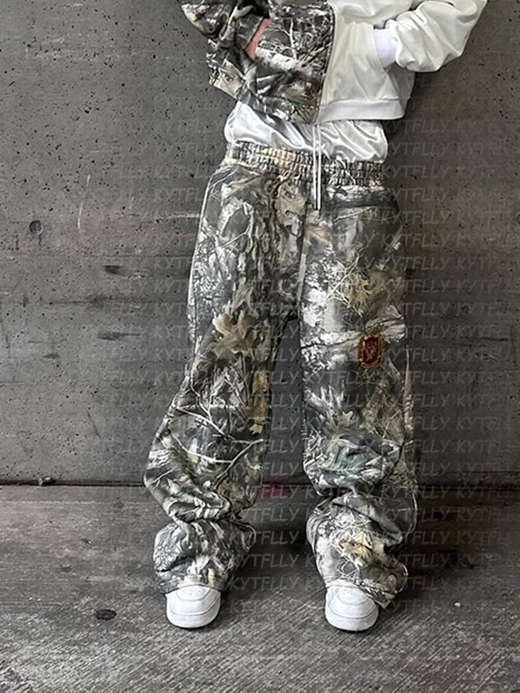 Damen Camouflage Jogginghose mit elastischem Bund und seitlichen Taschen R&B