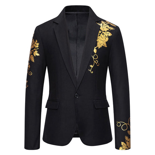 Damen Eleganter Blazer mit floralem Design und seidigem Finish R&B