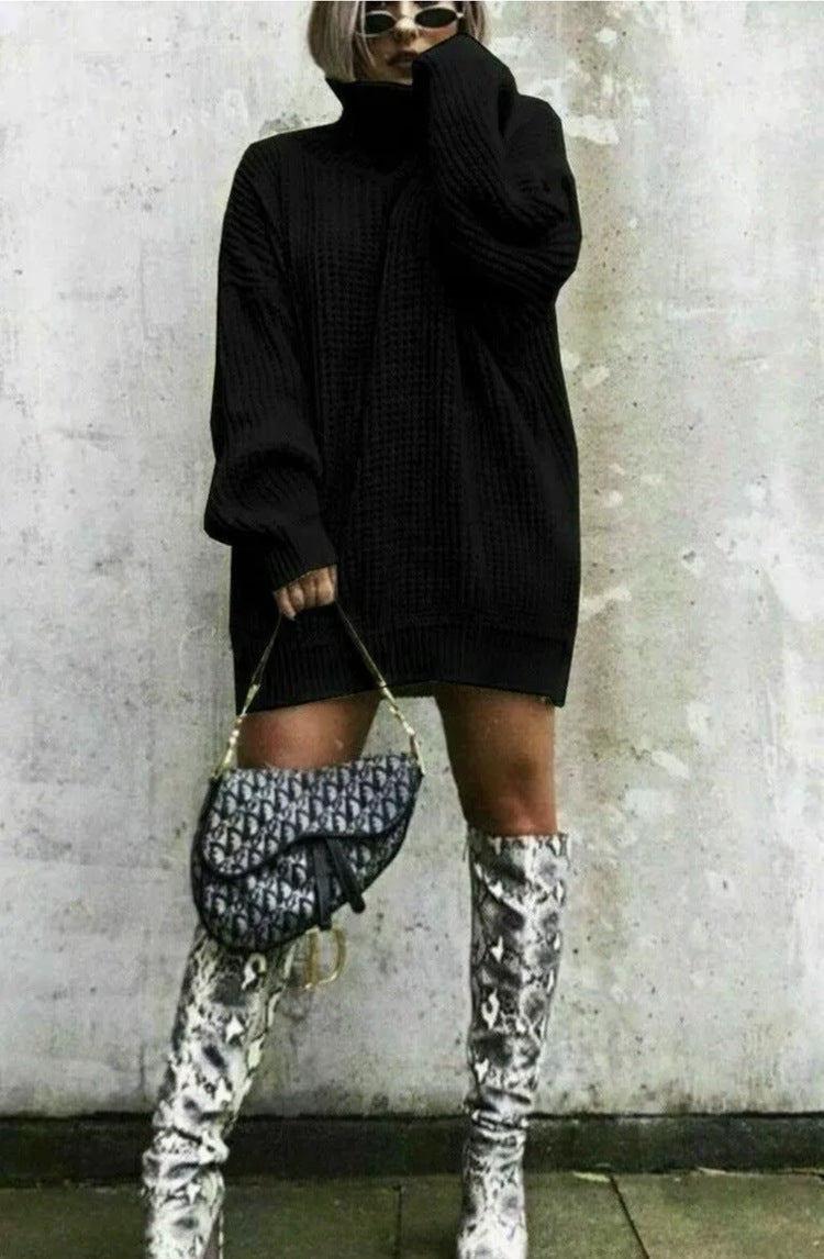 Damen Oversized Strickpullover im modernen Waffelmuster R&B