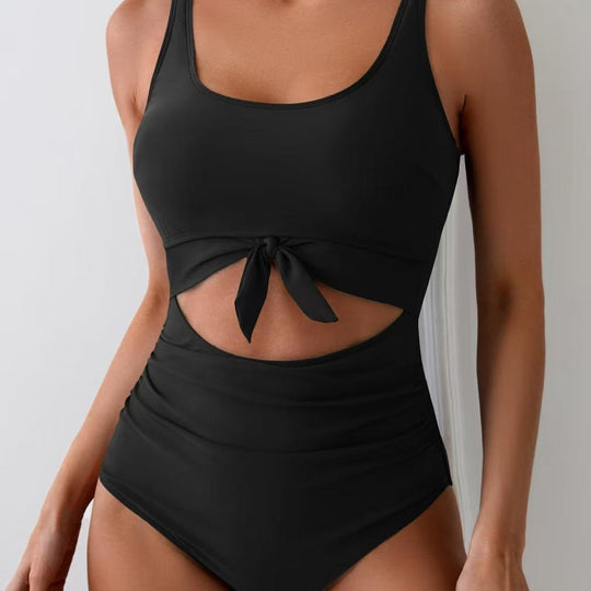 Damen Bikini-Set mit hohem Bund und modischem Knoten-Detail R&B