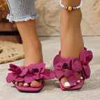 Damen modische Sandalen mit floralem Akzent und bequemem Fußbett R&B