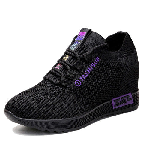 Damen Hochschnitt Sneakers mit atmungsaktiver Mesh-Oberfläche und komfortabler Wedge-Sohle R&B