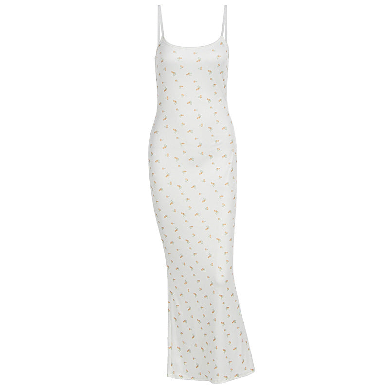 Damen Maxikleid mit floralem Muster und feinen Spaghettiträgern R&B