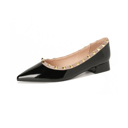 Damen Elegante Ballerinas mit modischer Schnallenverzierung und stabiler Fersenpartie R&B