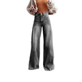 Damen Weite Hochtaillierte Jeans mit markanten Nähten