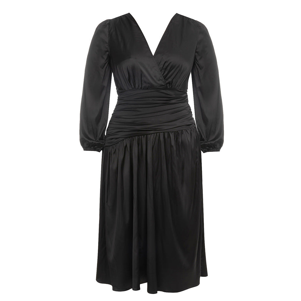 Damen Wickelkleid mit elegantem V-Ausschnitt und gerafftem Tailleneinsatz R&B