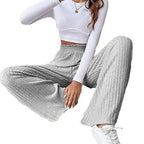 Damen Weite Ripp-Hosen mit elastischem Bund R&B