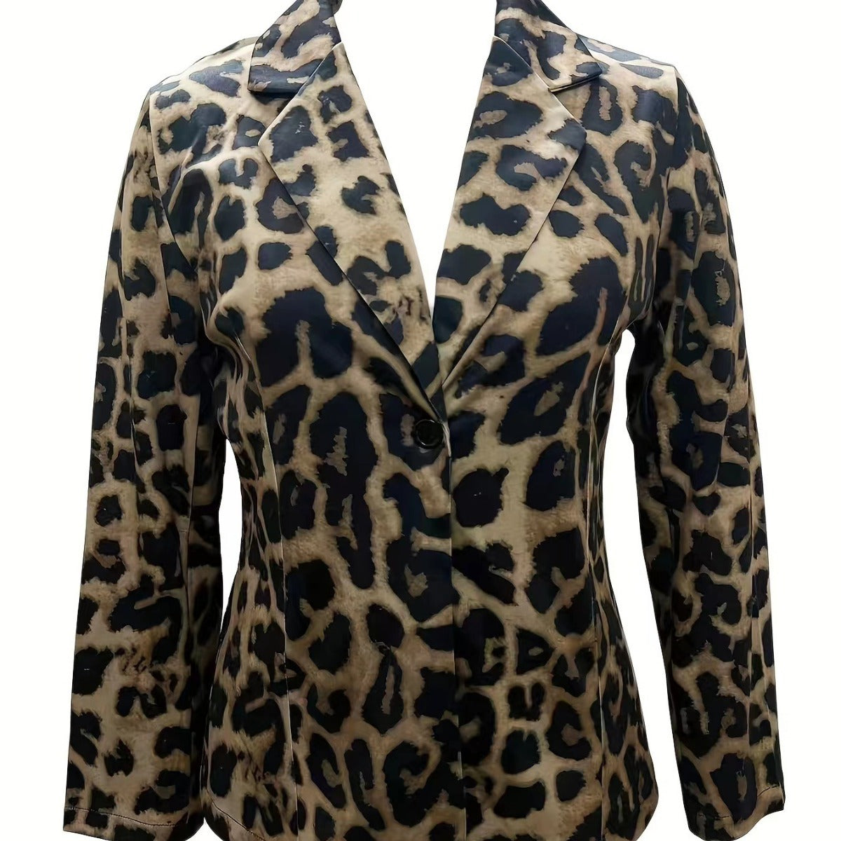 Damen stilvolle Blazerjacke mit modernem Leopardenmuster R&B
