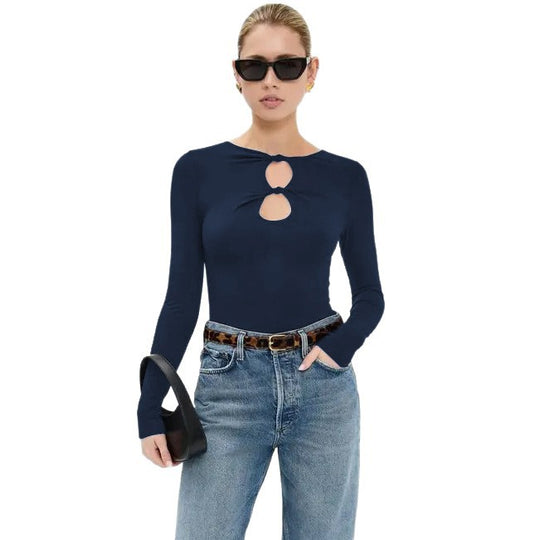 Damen Langarm Oberteil mit raffinierten Cut-Outs und eleganten Details R&B