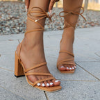 Damen elegante Riemchen-Sandalen mit stilechtem Blockabsatz R&B