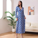 Damen Maxi-Kleid mit schmeichelndem V-Ausschnitt und floralen Details R&B