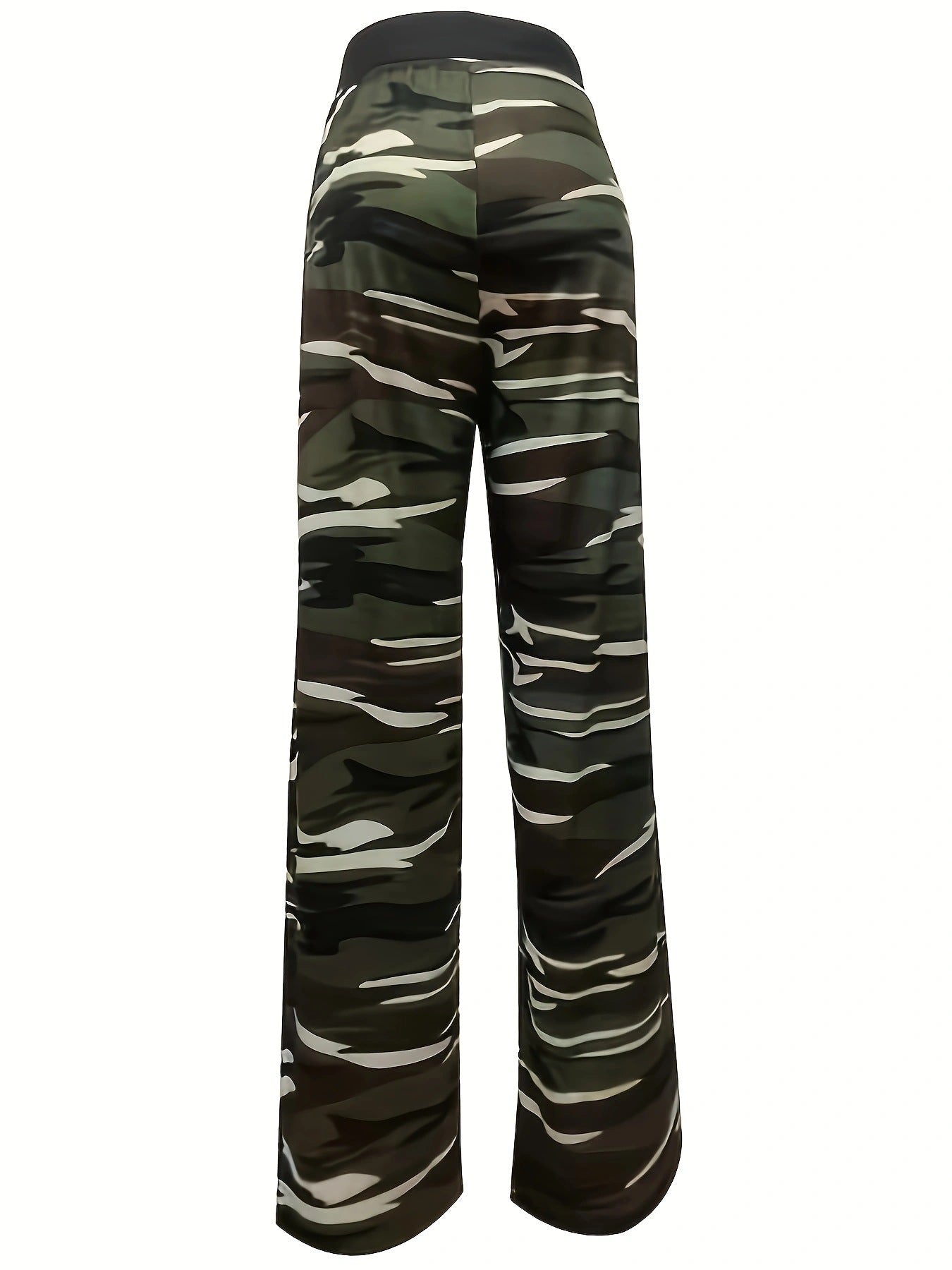Damen lässige Freizeithose mit elastischem Bund und Camouflage-Design R&B