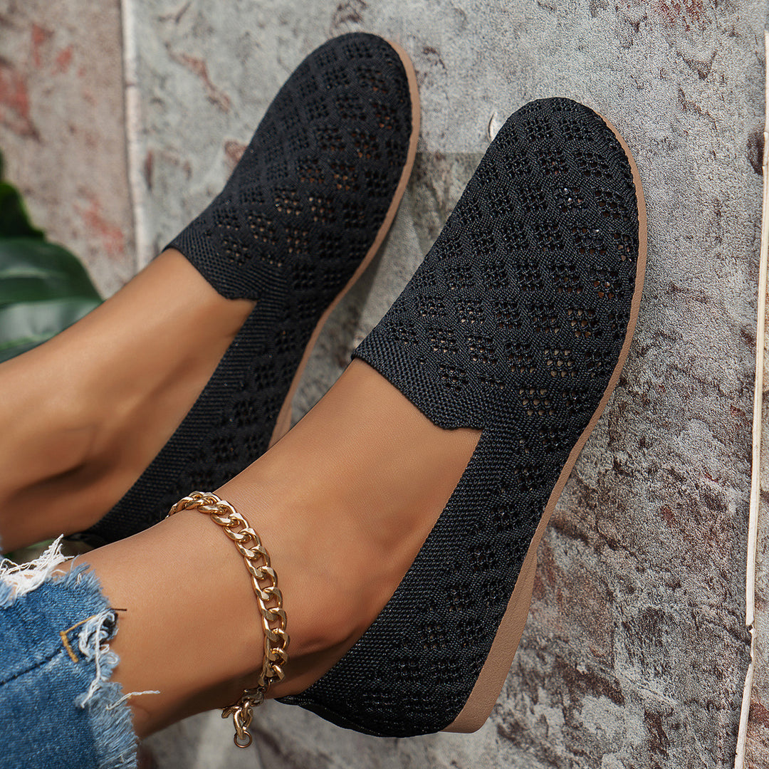 Damen Atmungsaktive Slip-On Ballerinas mit perforiertem Obermaterial R&B