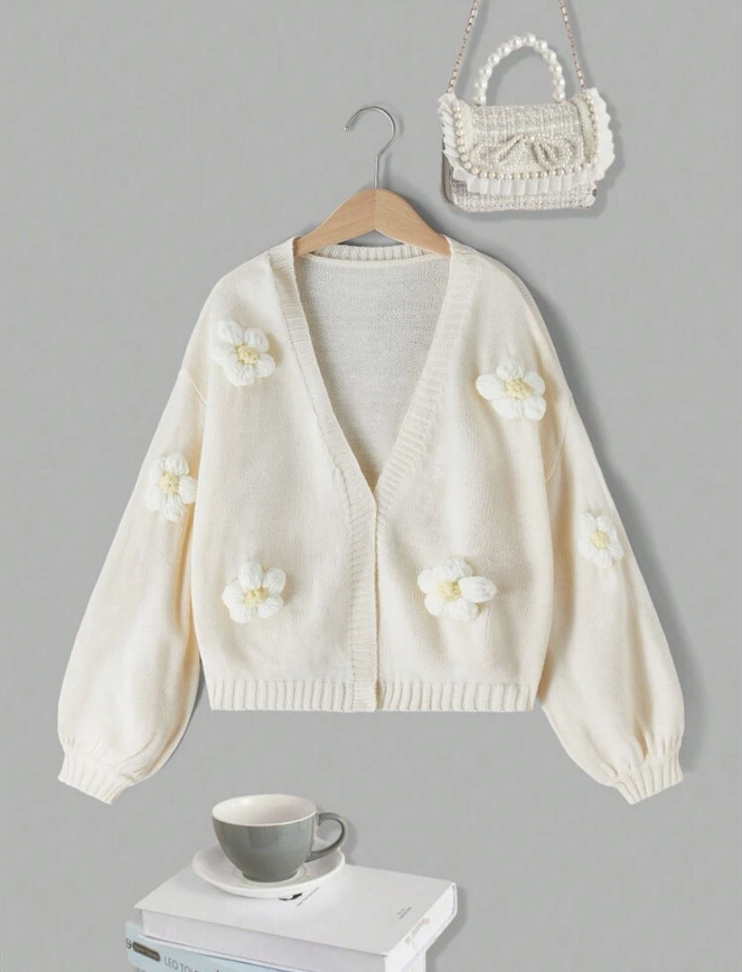 Damen Kurzjacke mit verspielten Blumenapplikationen R&B