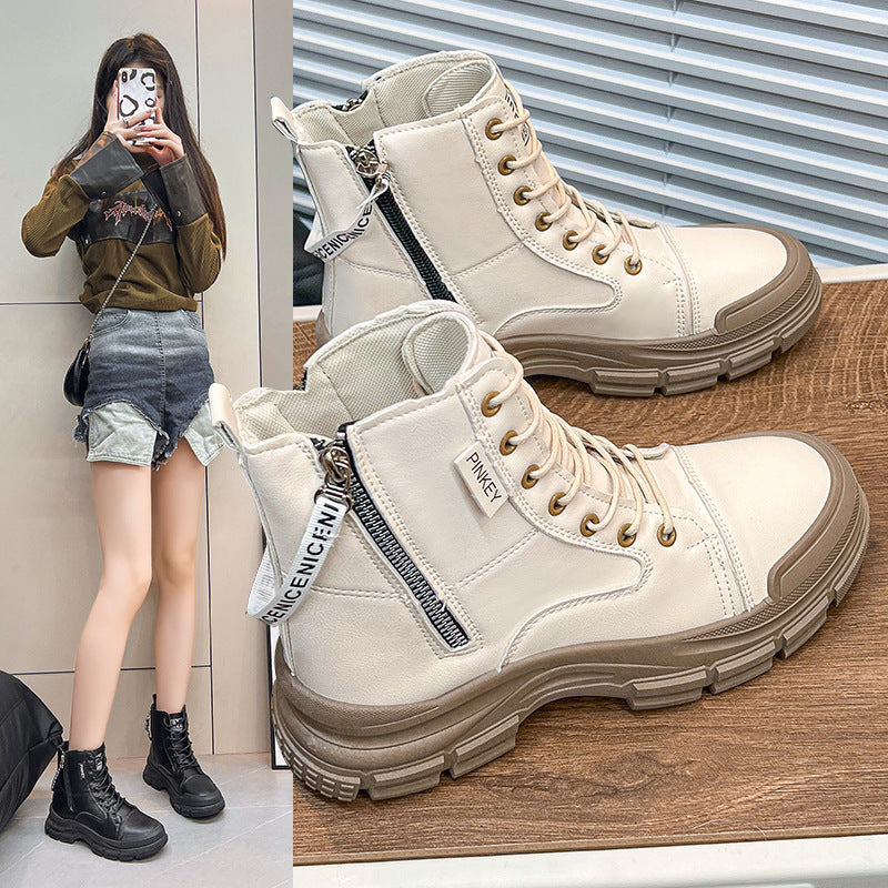 Damen modische High-Top Sneakers mit praktischem Reißverschluss und atmungsaktiver Sohle R&B