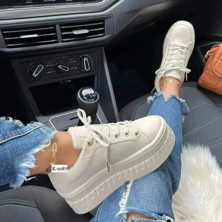 Damen Komfortable High-Top Sneakers mit trendiger Plateau-Sohle R&B