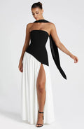 Damen Hochwertiges Abendkleid mit asymmetrischem Schnitt und elegantem Schlitz R&B