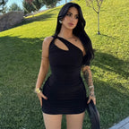 Damen Figurbetontes Neckholderkleid mit außergewöhnlichem Schnitt R&B